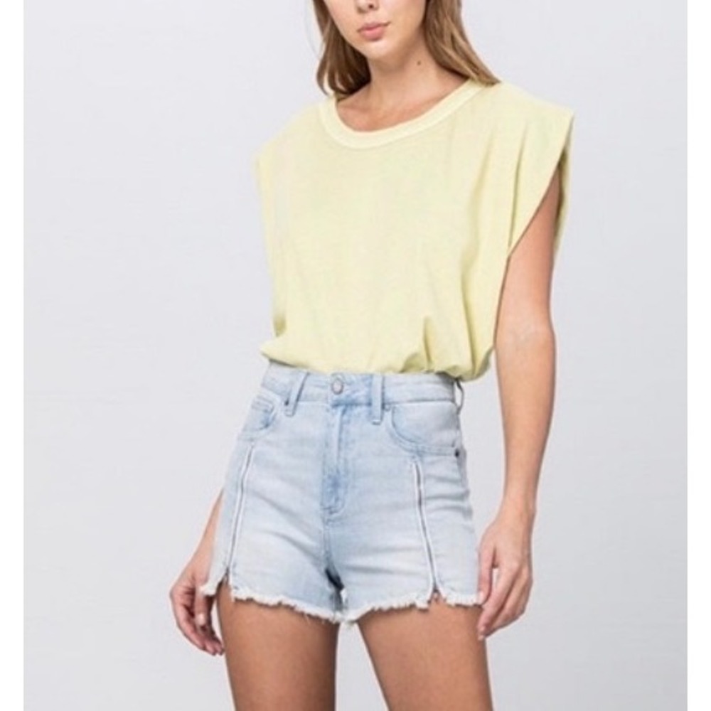 Insane Gene No Nope Zip Fly‎ Denim Shorts Light Wash Zipper Detail Small